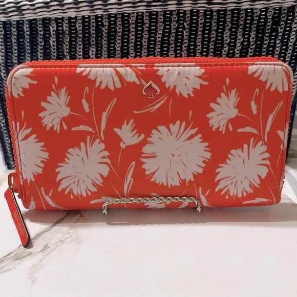 Kate Spade Orange Jae Wild Blossom Multi Large Continental Zip Around Wallet - Picture 16 of 16